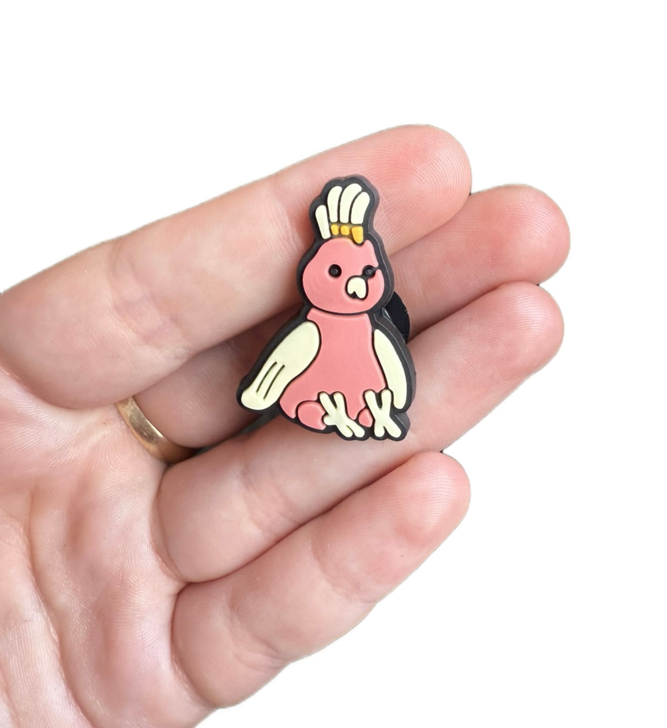 Jelly teddy pink bird shoe charm