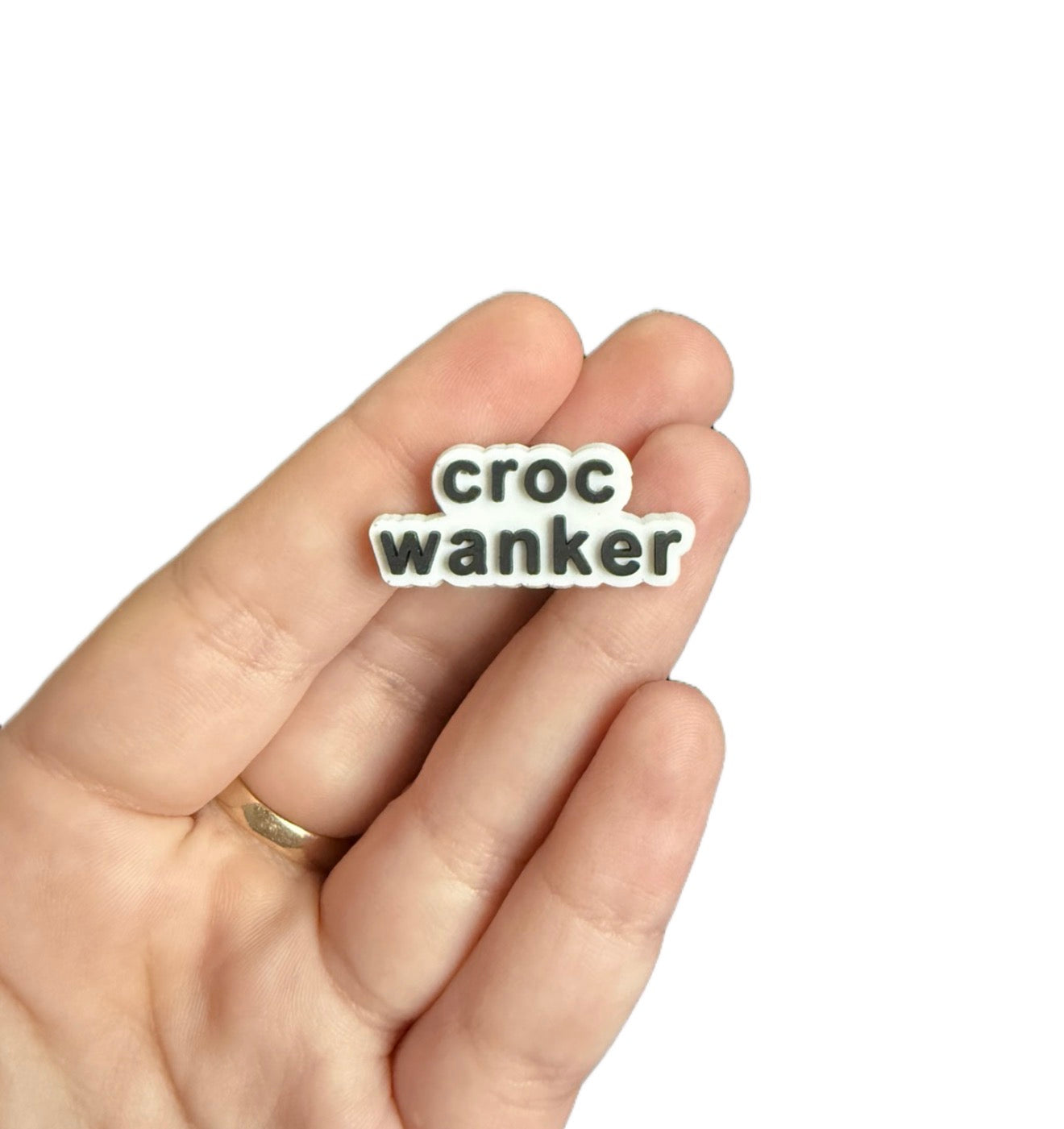 Black and white croc w*nker shoe charm