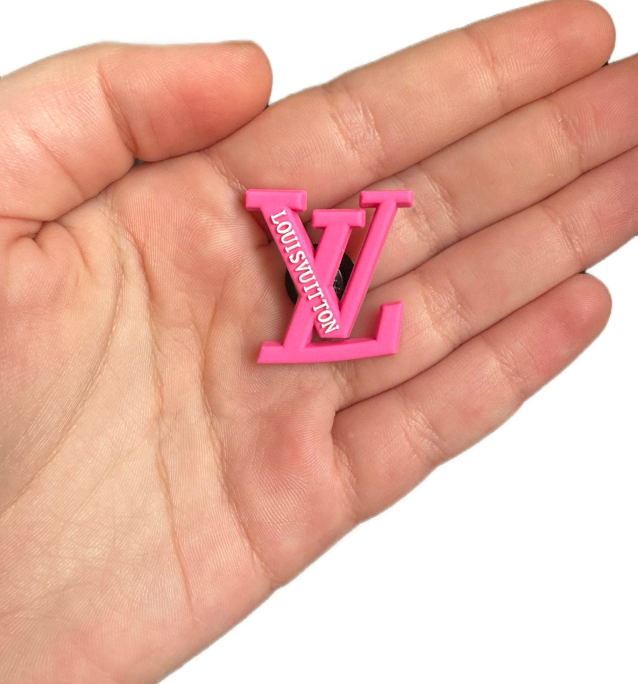 Unisex dark pink and white shoe charm style 5