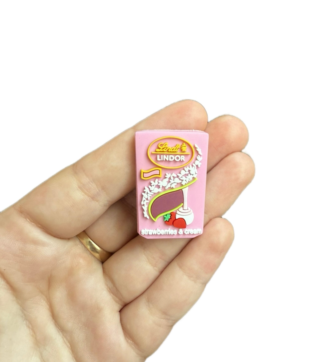 Strawberry and cream Lindt chocolates shoe charm