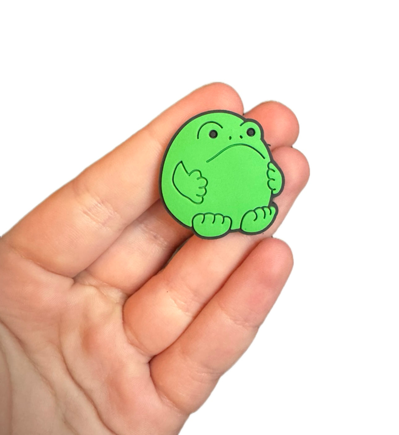 Jelly teddy frog shoe charm