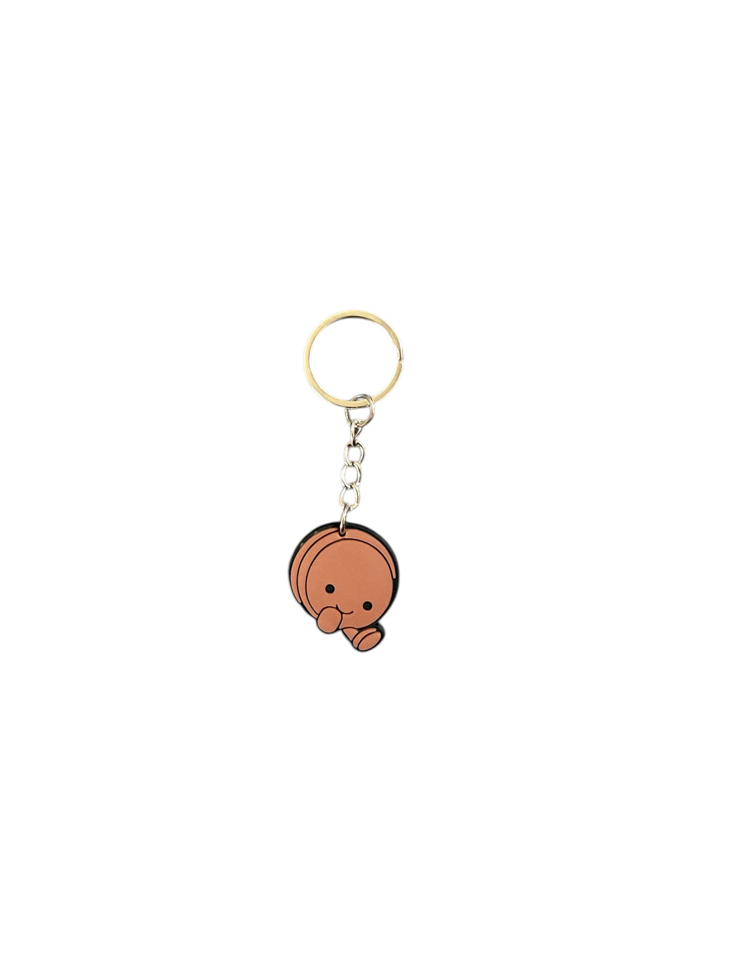 Jelly teddy brown macaron keyring