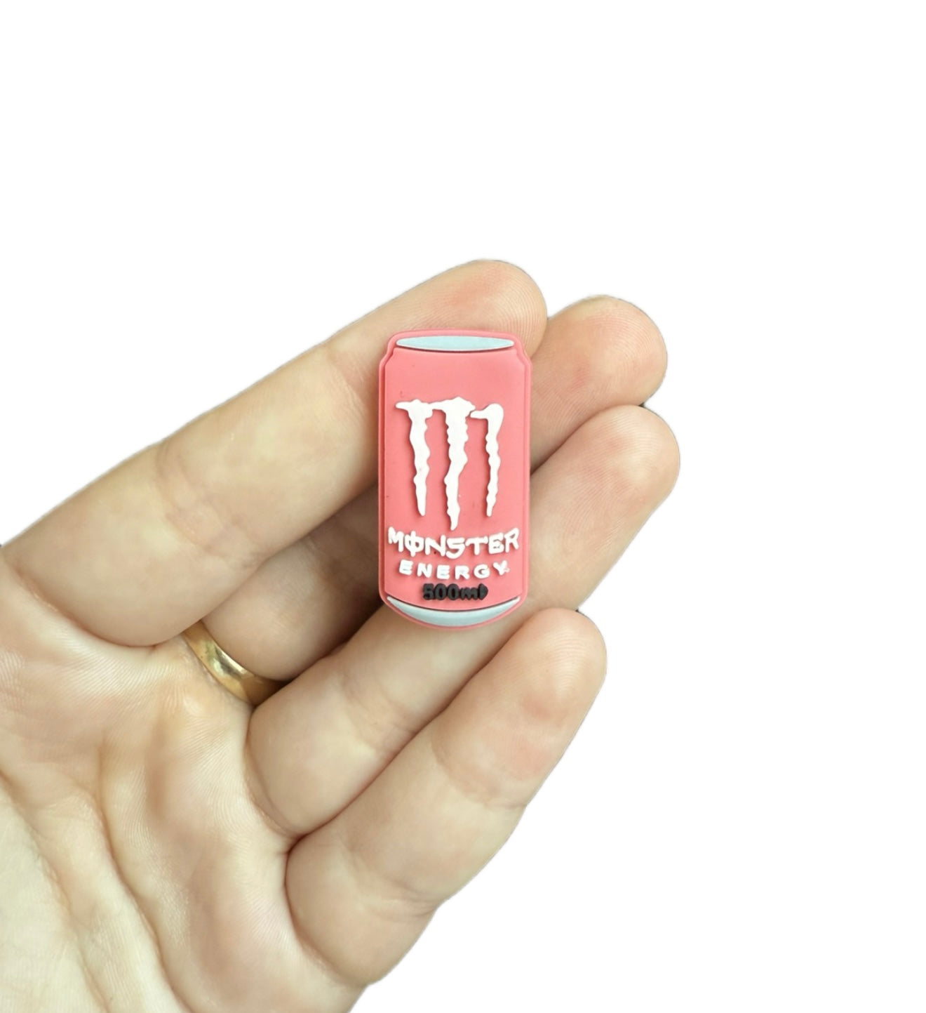 Pink monster energy shoe charm
