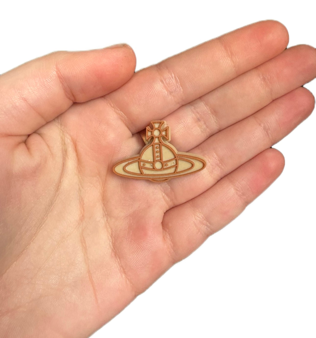 Unisex light and dark brown shoe charm style 1