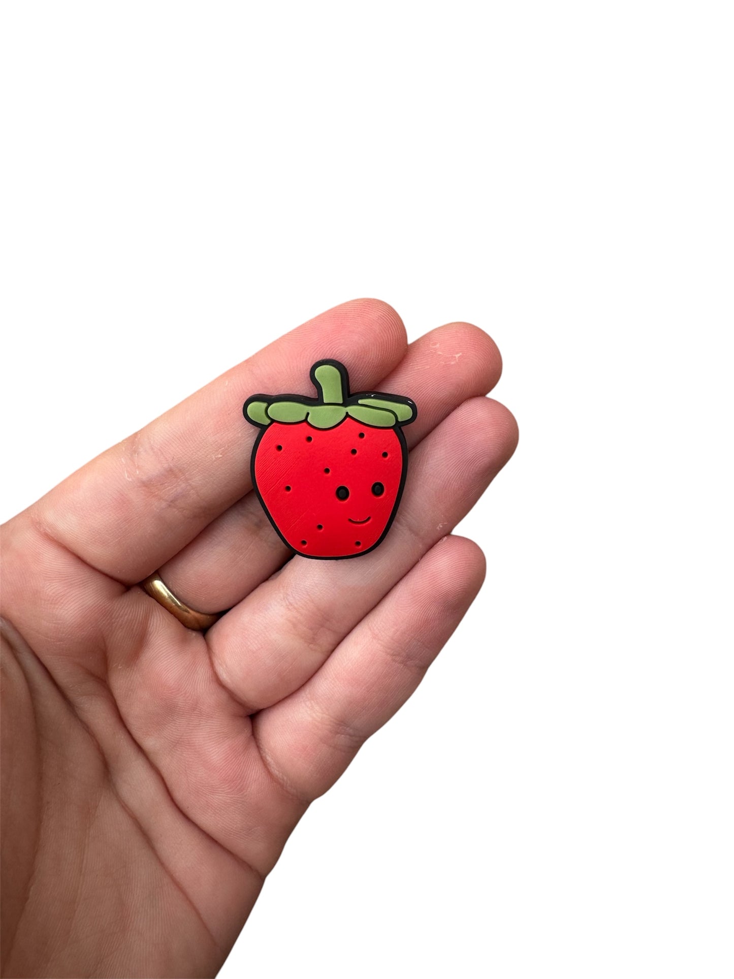 Jelly teddy strawberry shoe charm