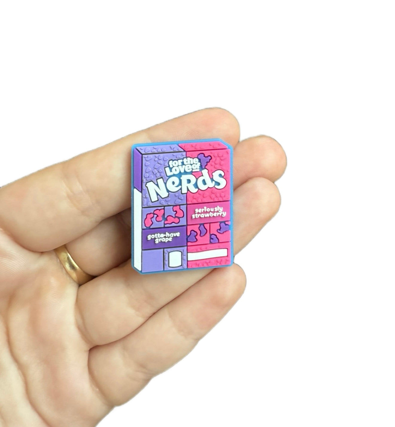 Grape and strawberry nerds shoe charm