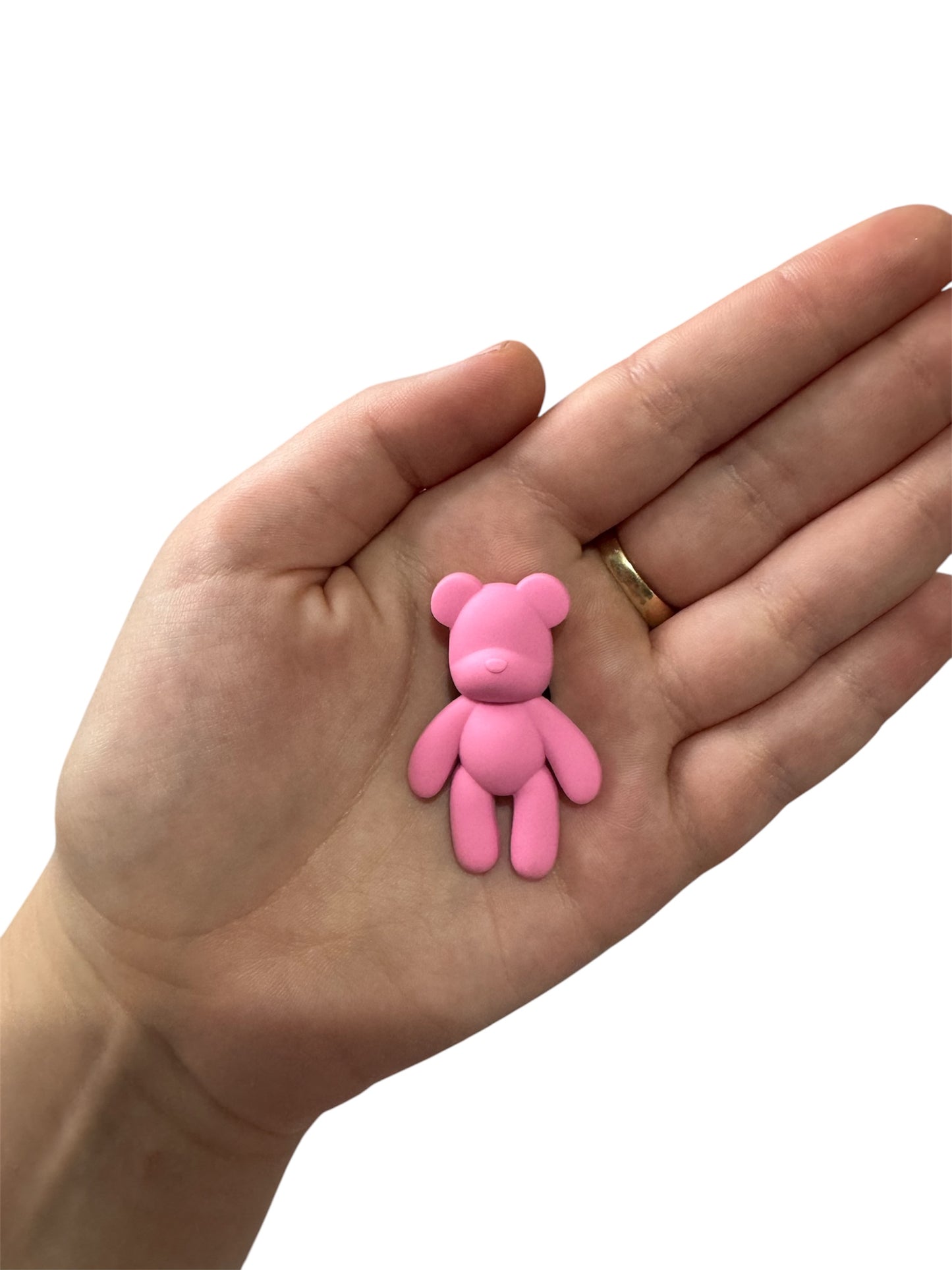 Unisex matte pink bear shoe charm style 1