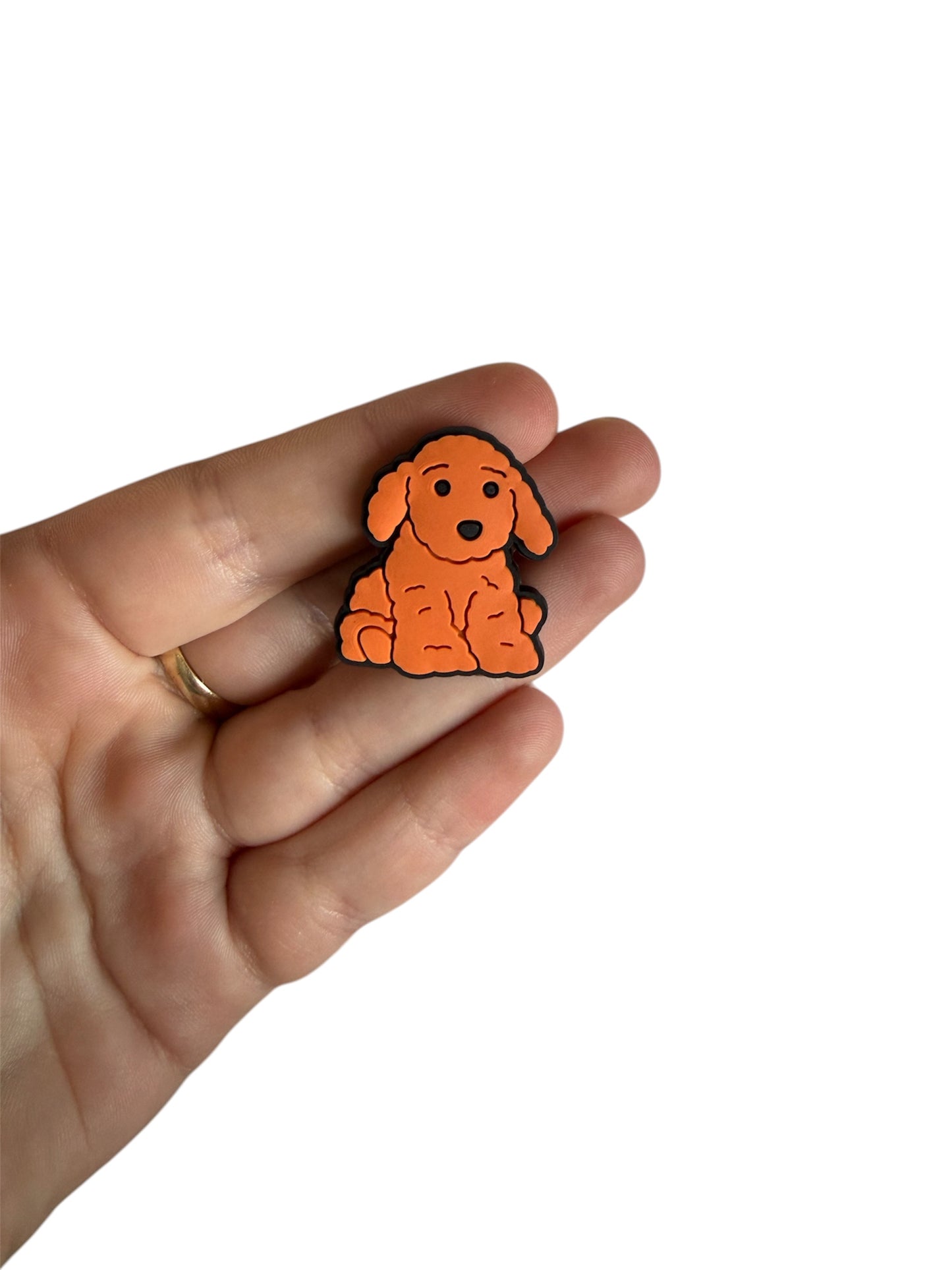 Jelly teddy orange dog shoe charm