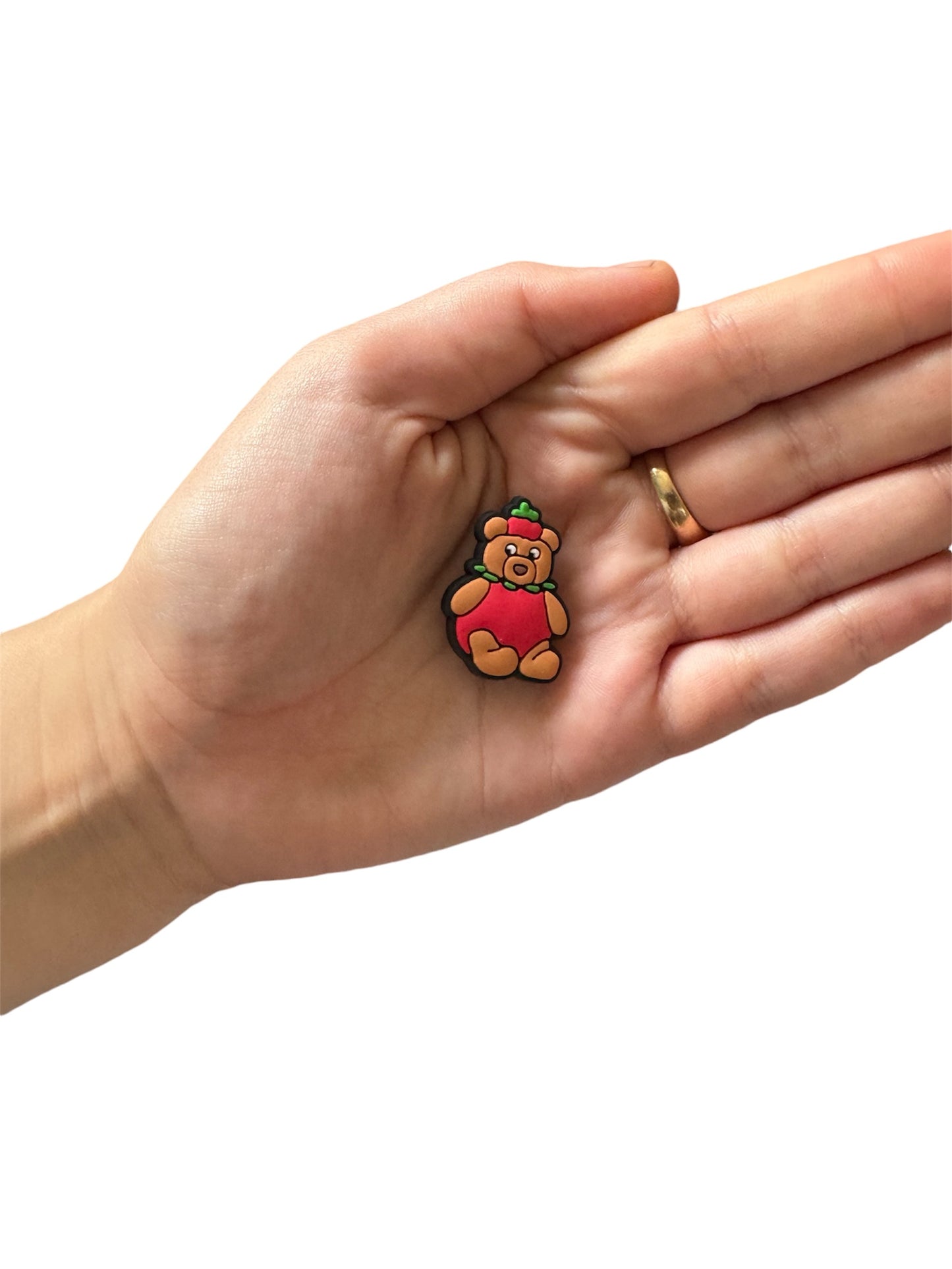 Jelly teddy strawberry bear shoe charm