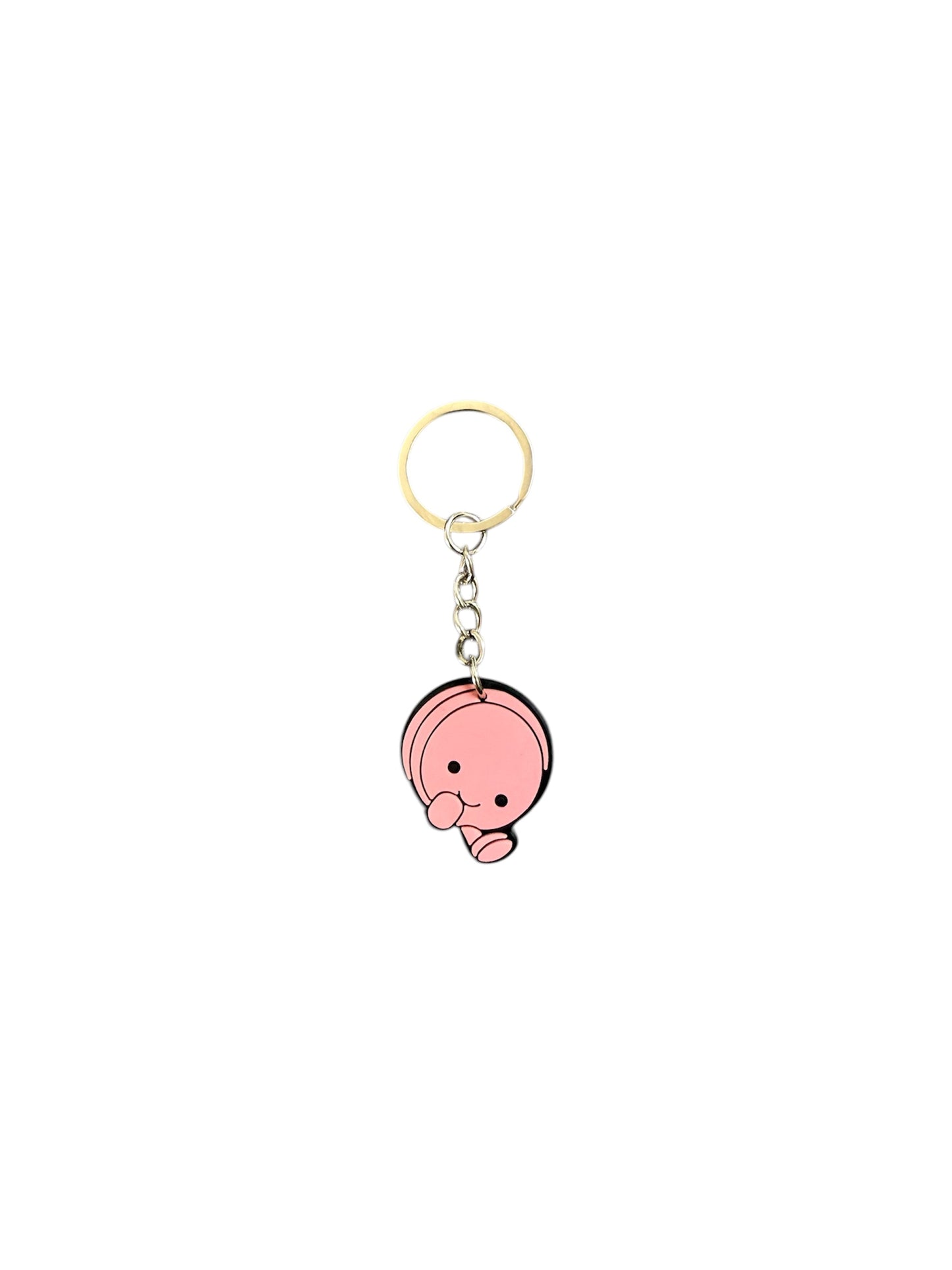 Jelly teddy pink macaron keyring