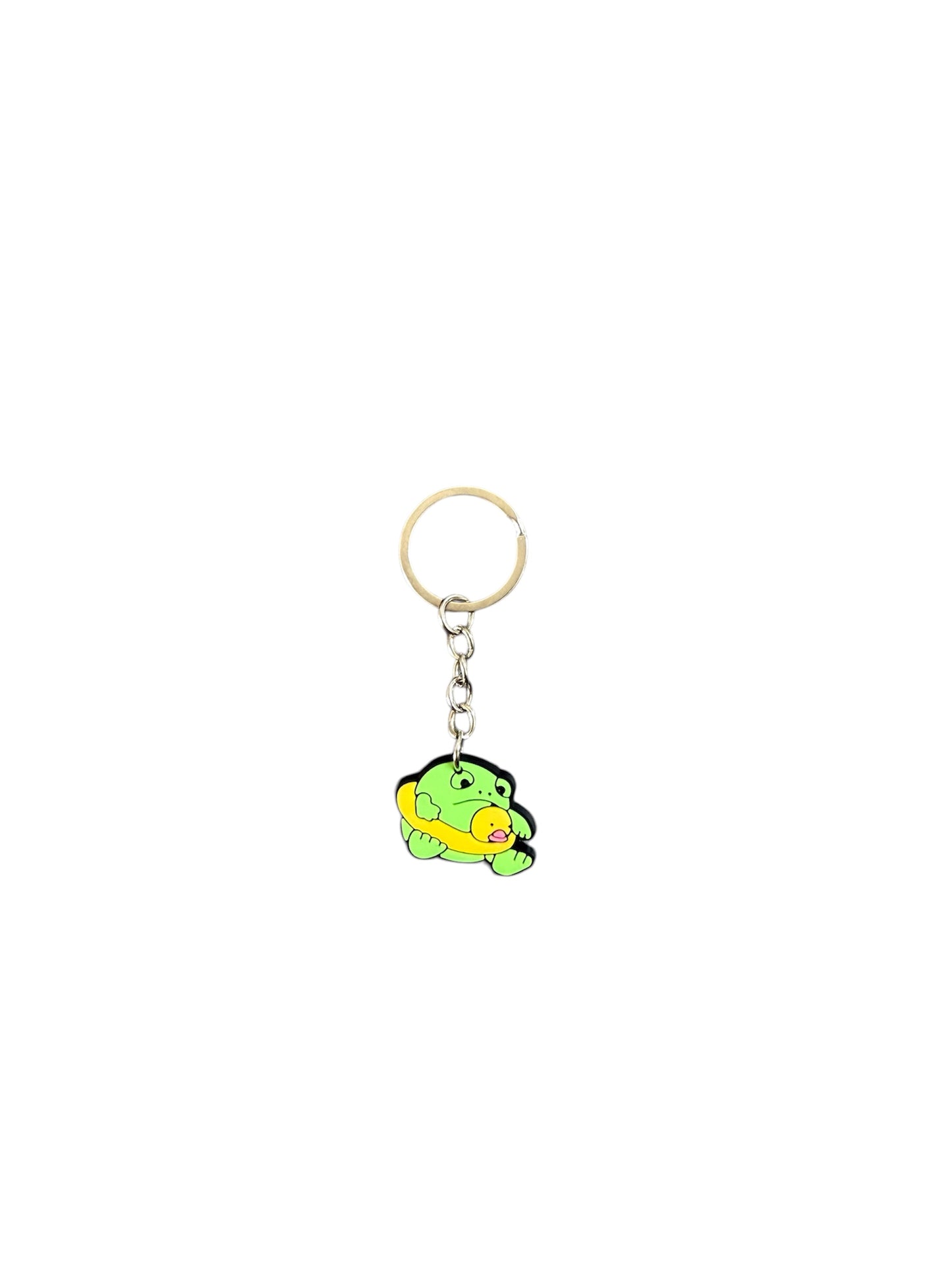 Jelly teddy rubber ring frog keyring
