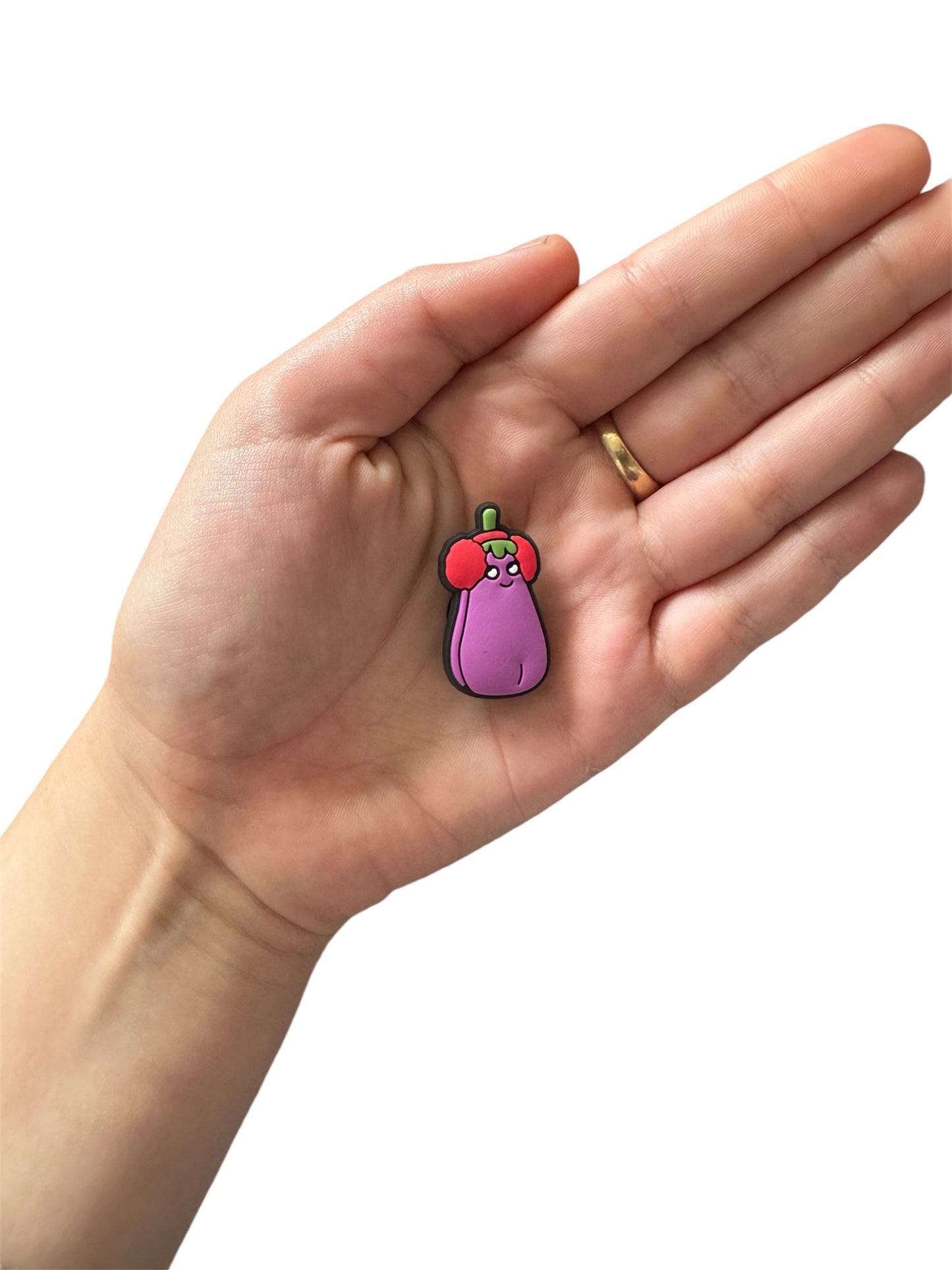 Jelly teddy festive aubergine shoe charm
