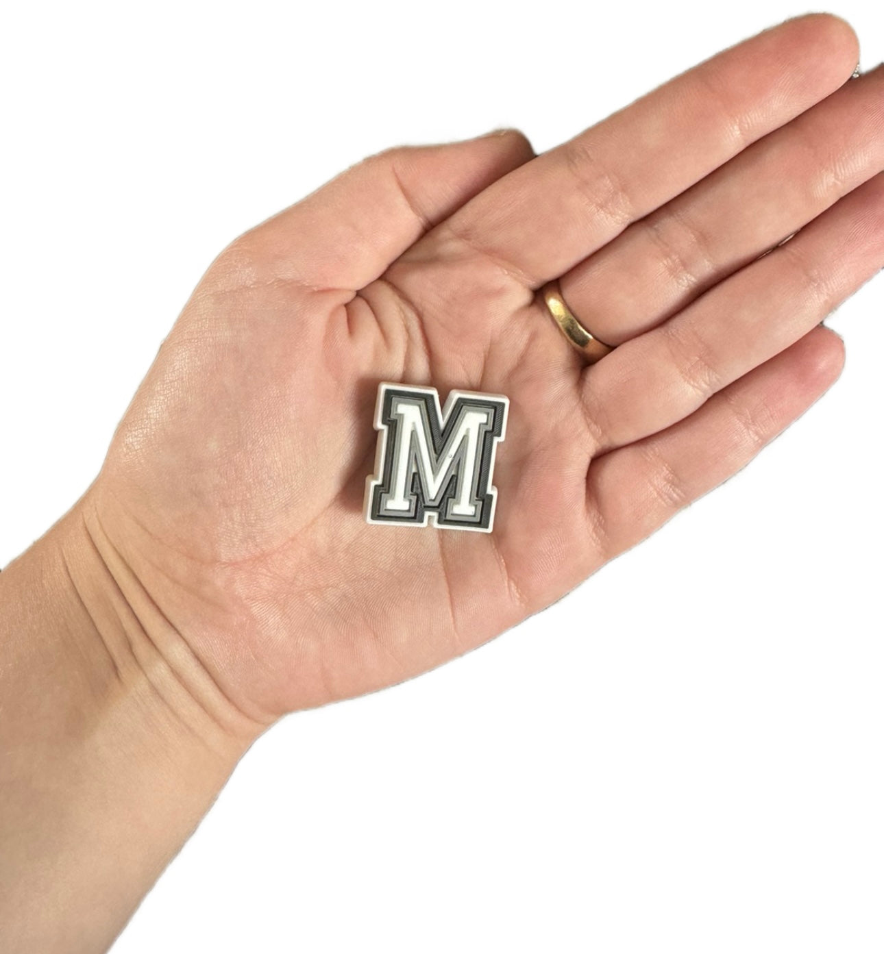 Letter M shoe charm