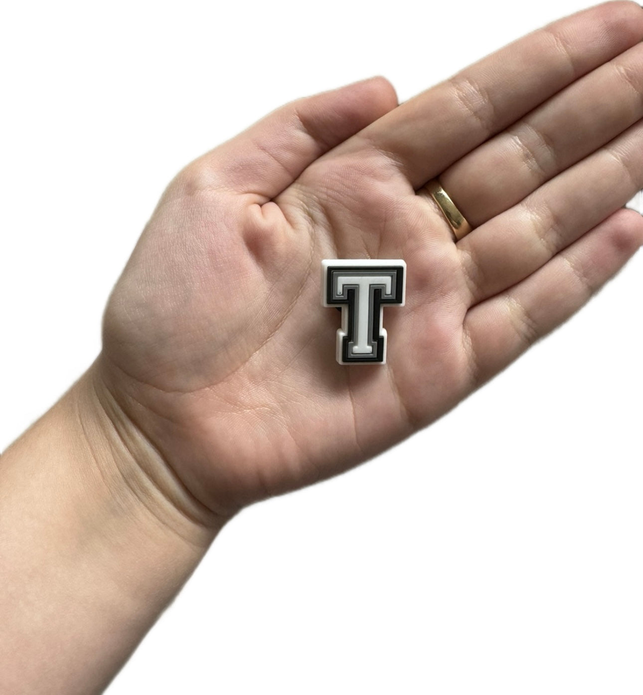 Letter T shoe charm
