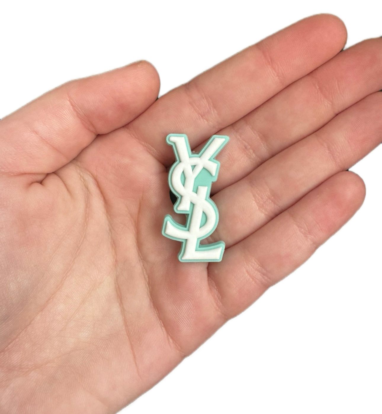 Unisex turquoise and white shoe charm style 7