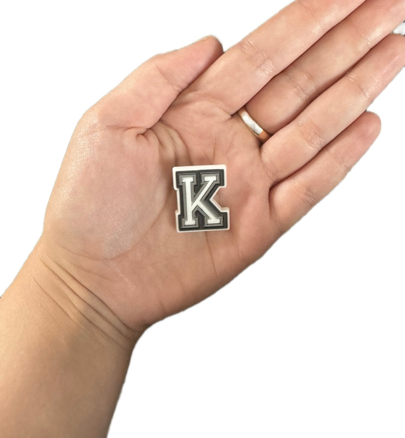 Letter K shoe charm