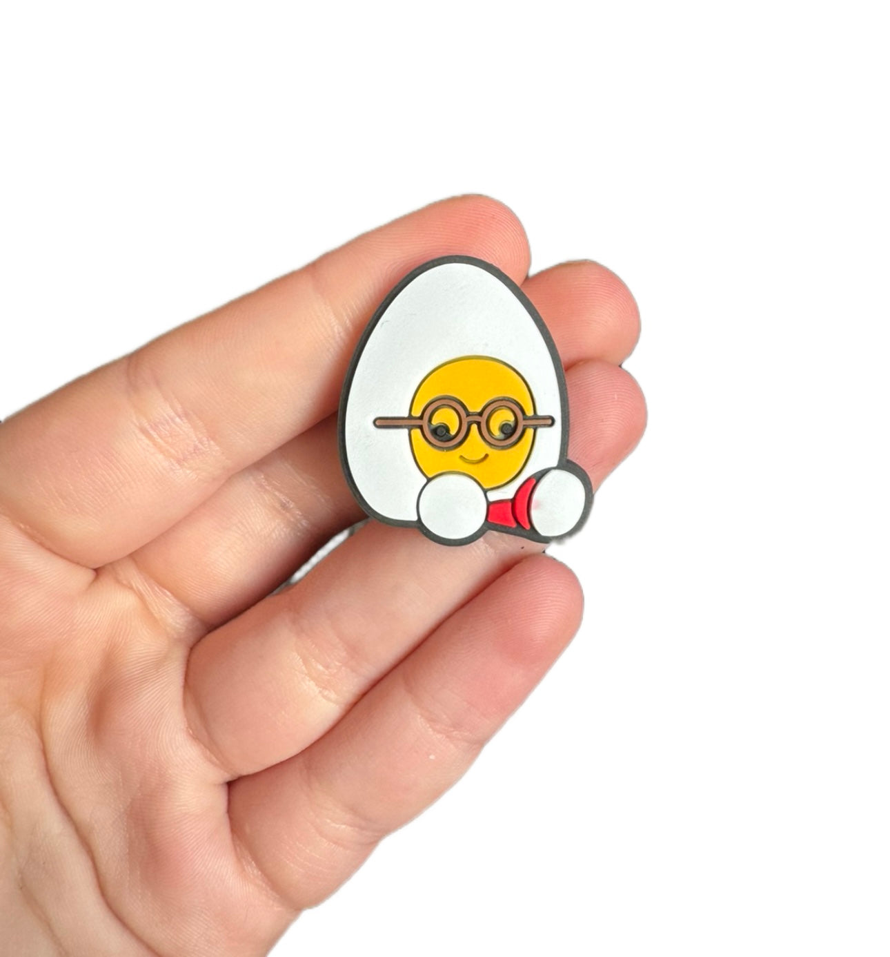 Jelly teddy glasses egg shoe charm