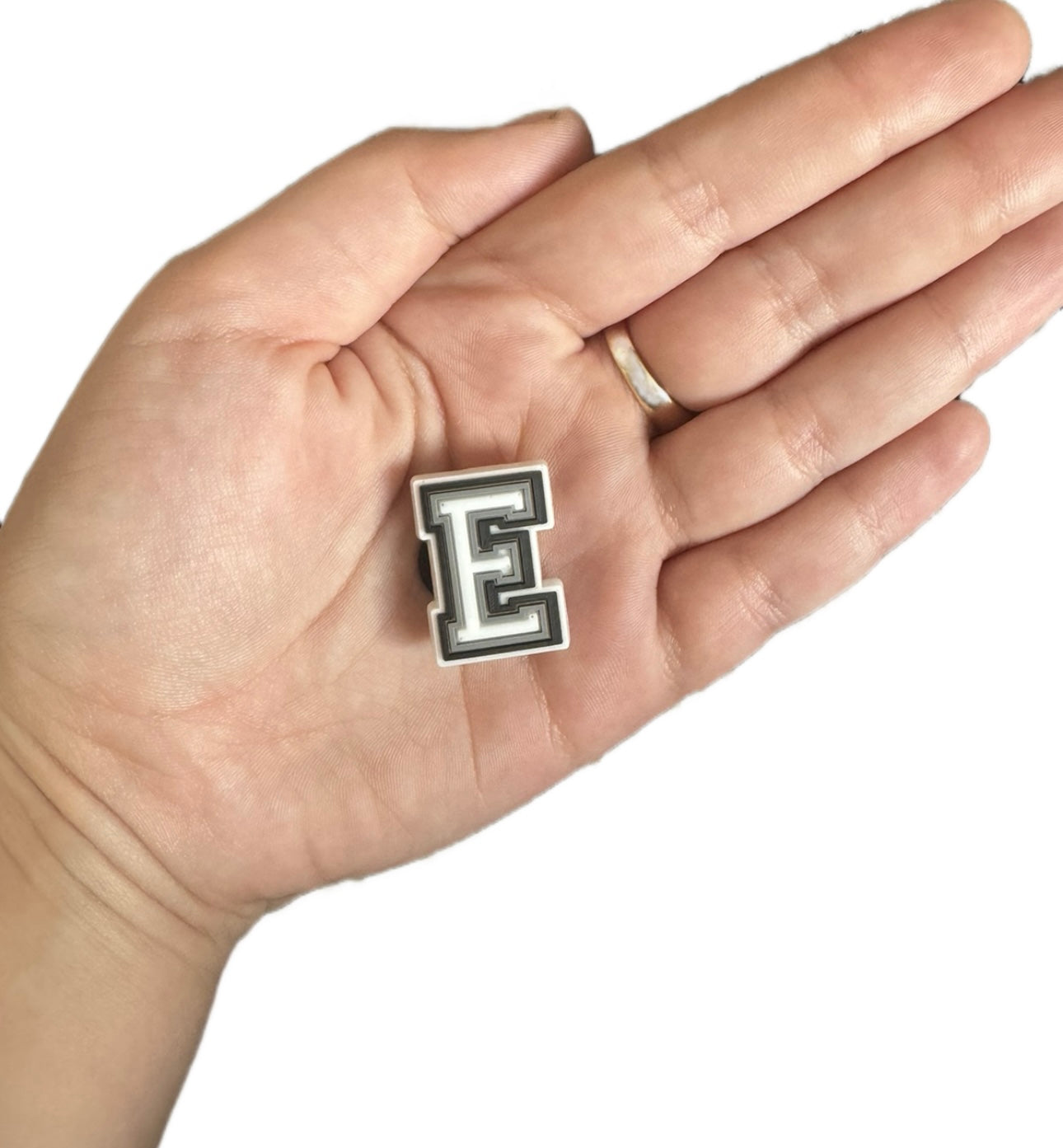 Letter E shoe charm