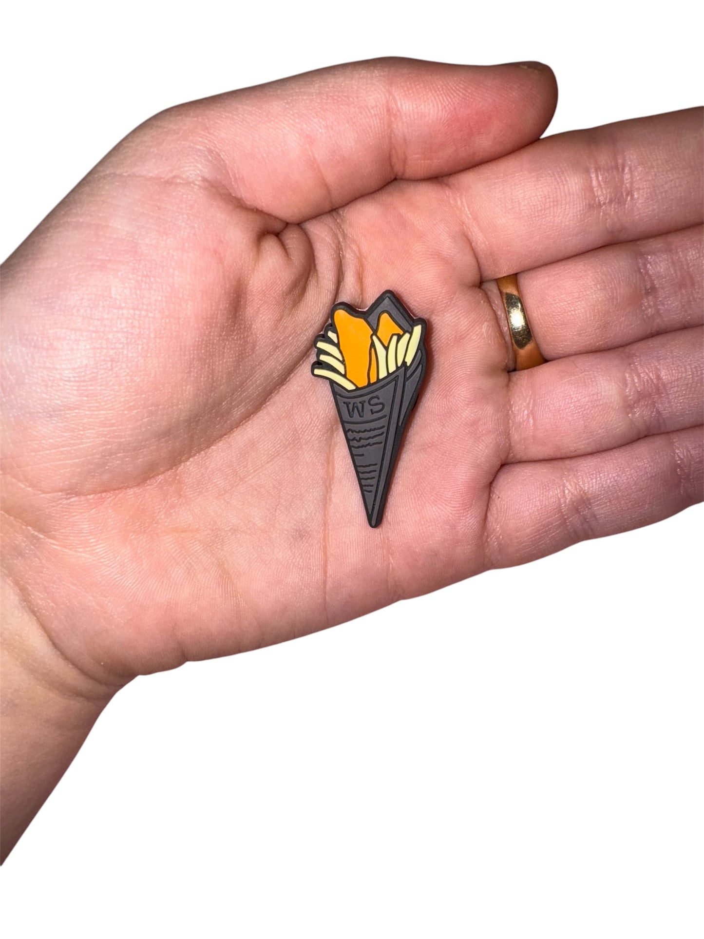 Fish and chips shoe charm