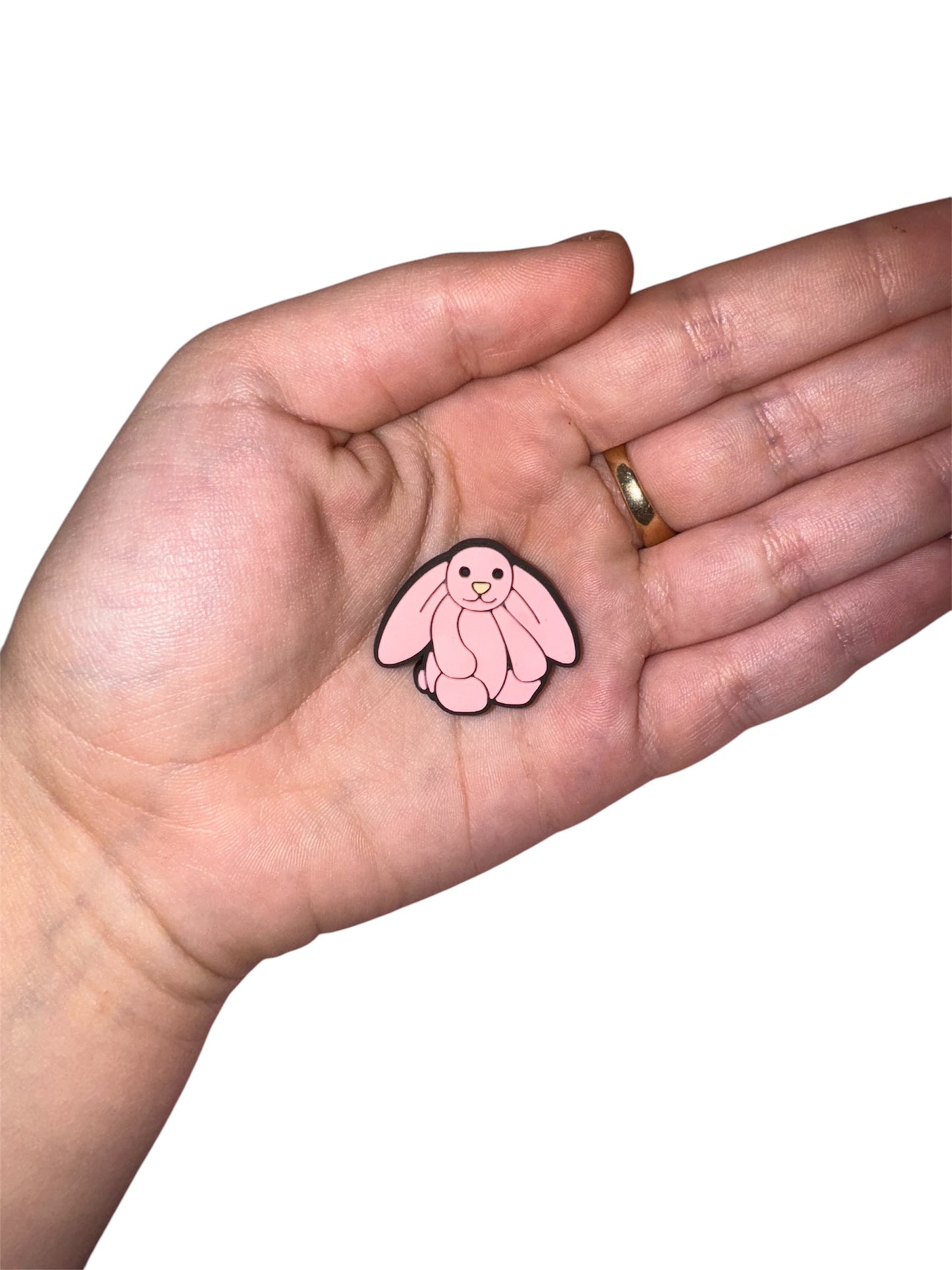 Jelly teddy light pink rabbit shoe charm
