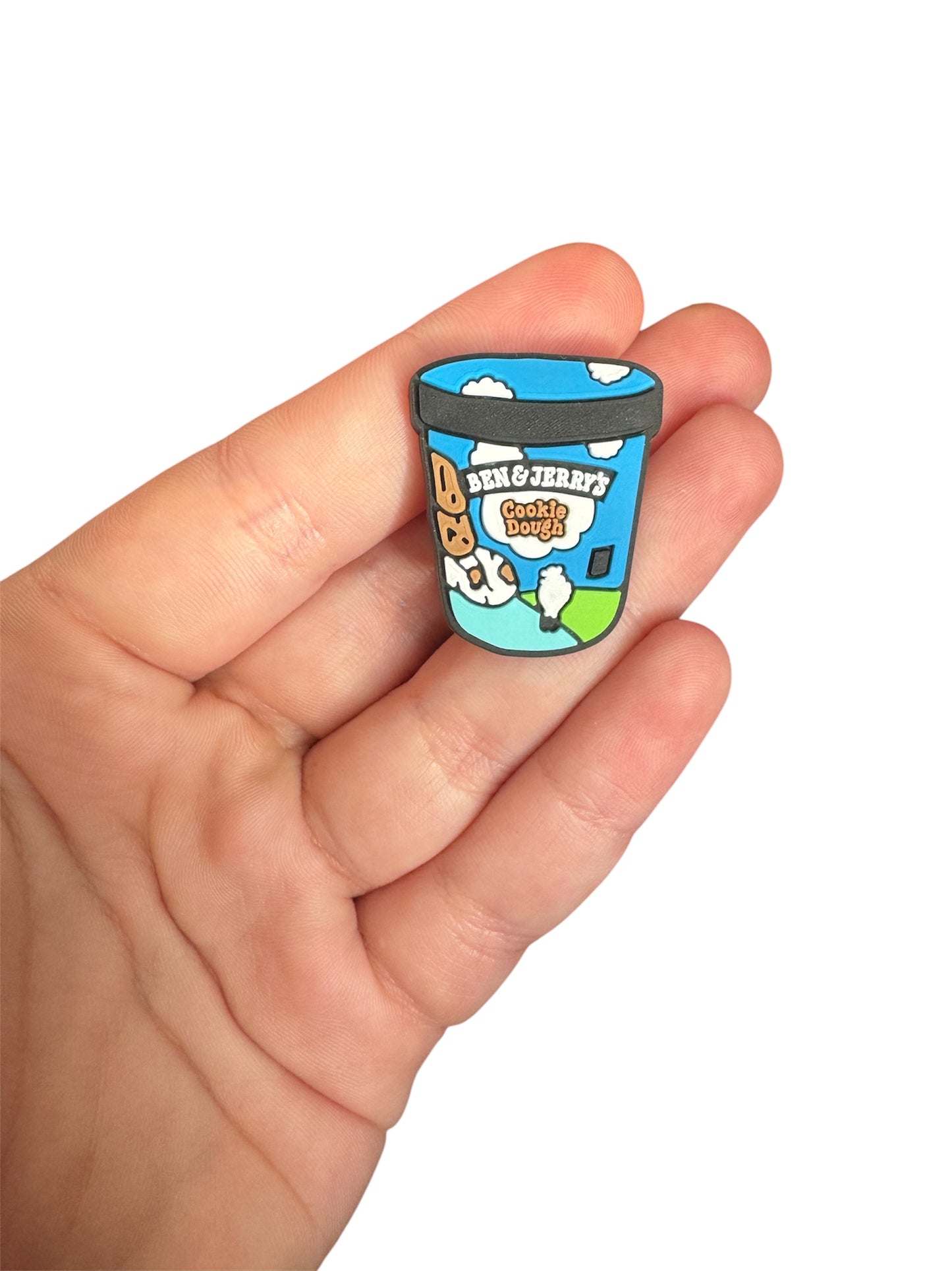 Cookie dough ice cream shoe charm