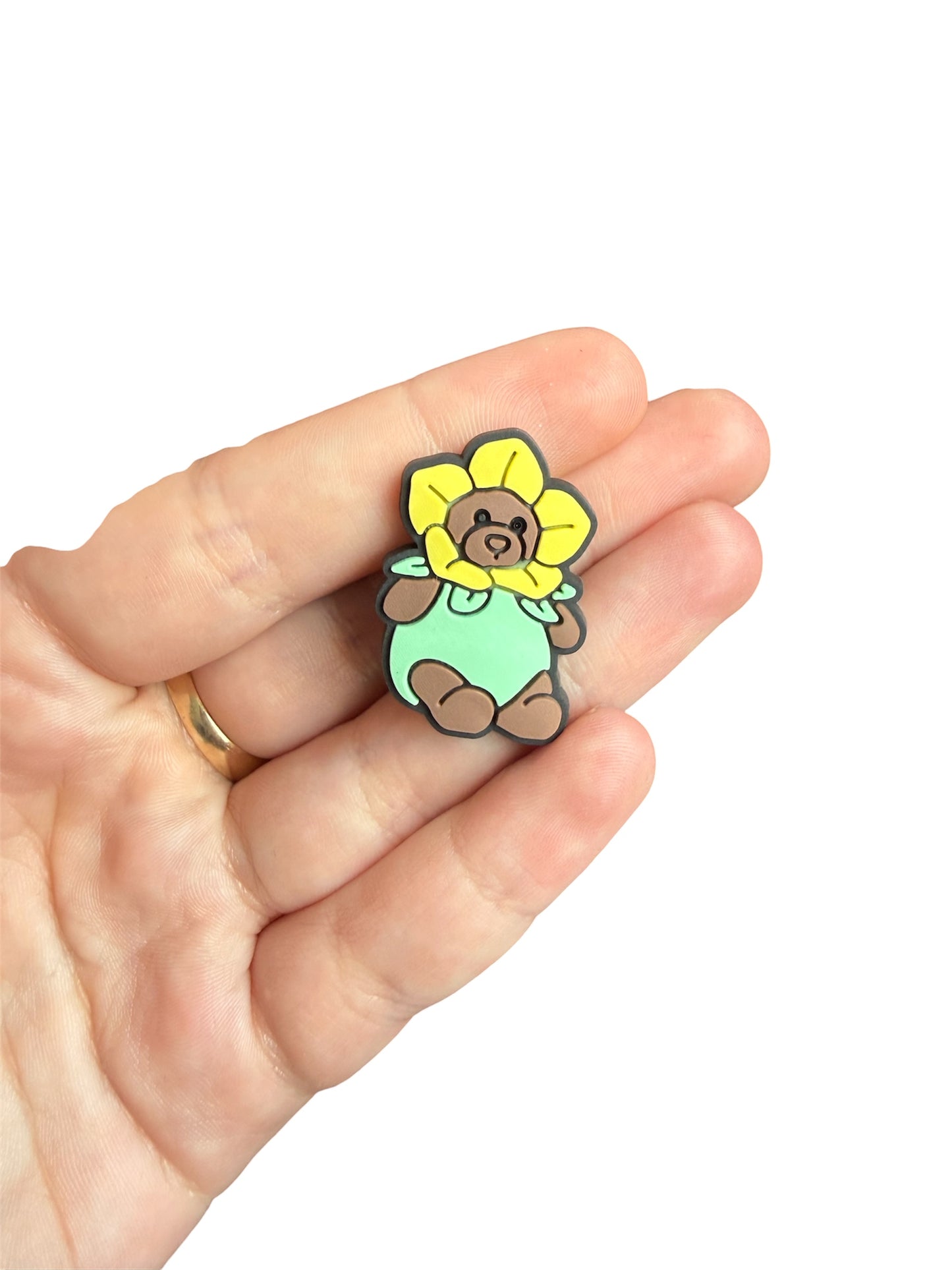 Jelly teddy daffodil bear shoe charm