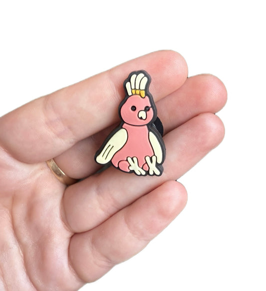 Jelly teddy pink bird shoe charm