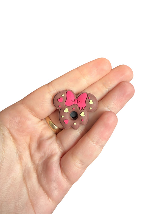 Minnie Mouse donut shoe charm