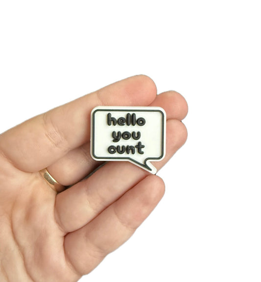 Hello you c*nt shoe charm