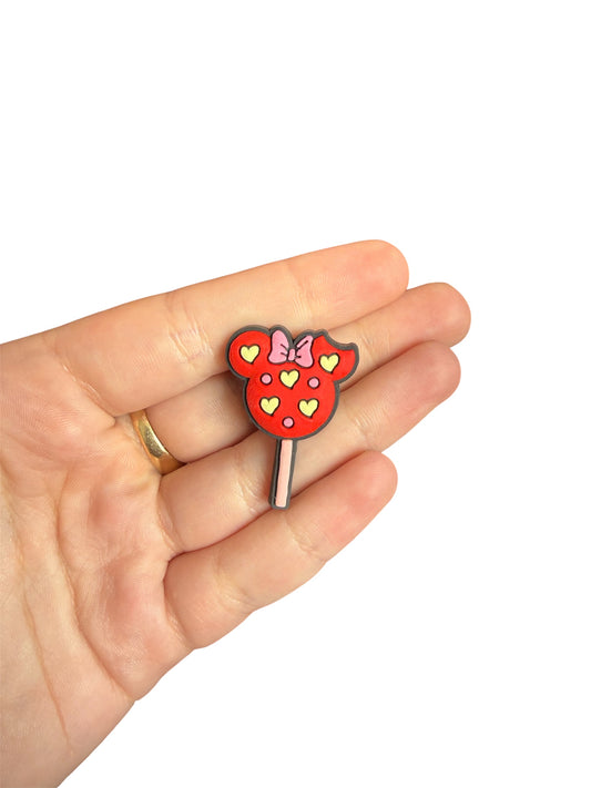 Minnie Mouse lollipop shoe charm