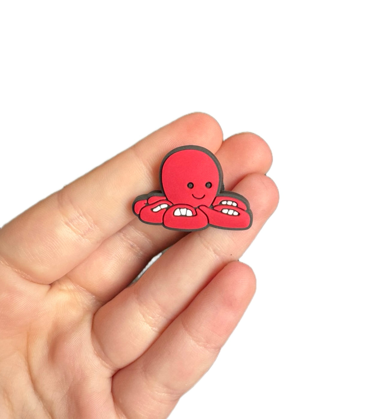 Jelly teddy red octopus shoe charm