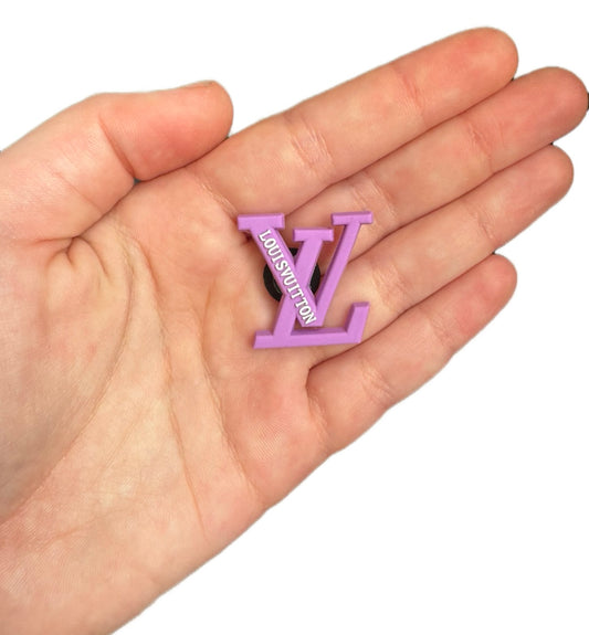 Unisex purple and white shoe charm style 2