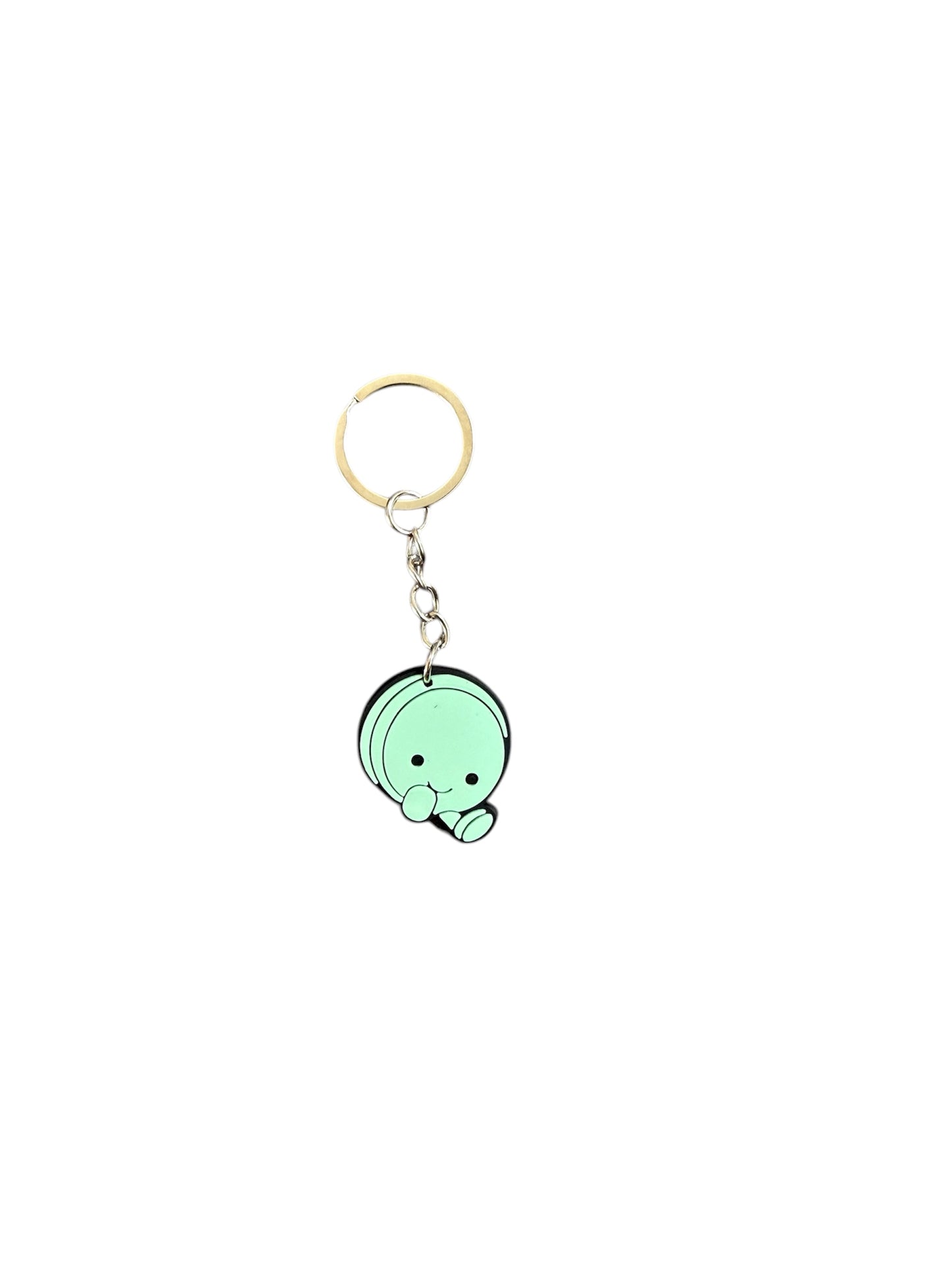 Jelly teddy green macaron keyring