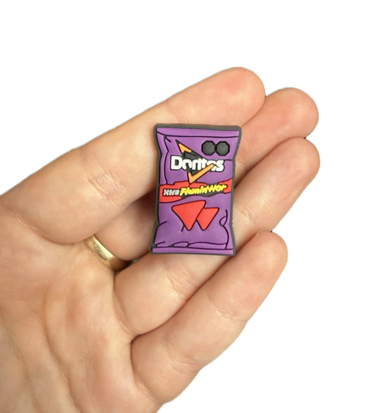 Flaming hot Doritos shoe charm