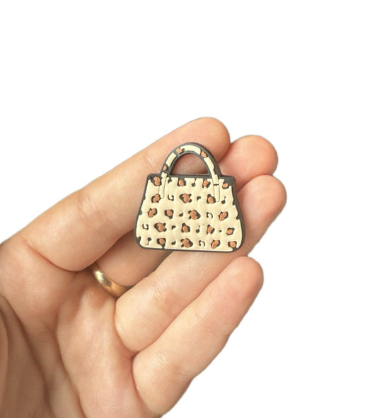 Leopard print handbag shoe charm