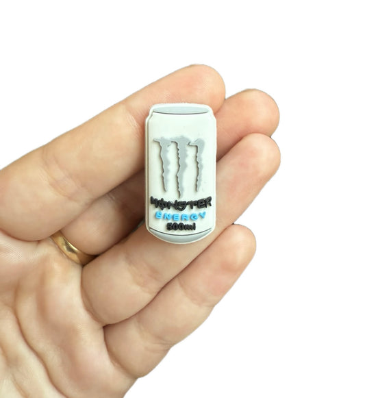 White monster energy shoe charm