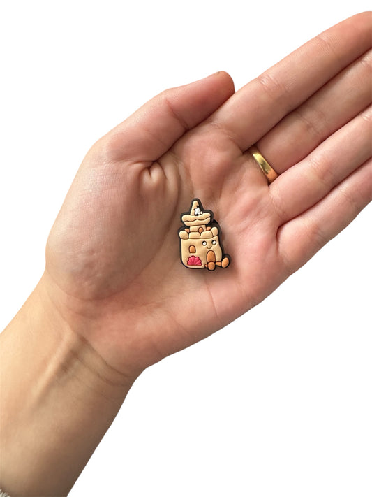 Jelly teddy sand castle shoe charm