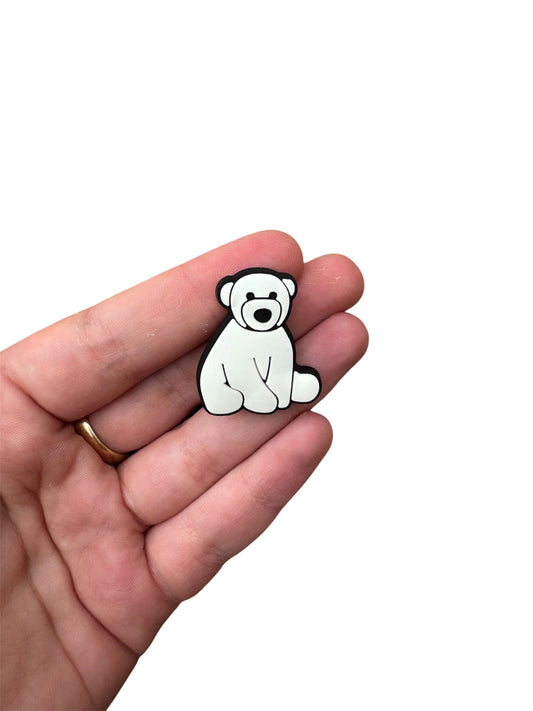 Jelly teddy polar bear shoe charm