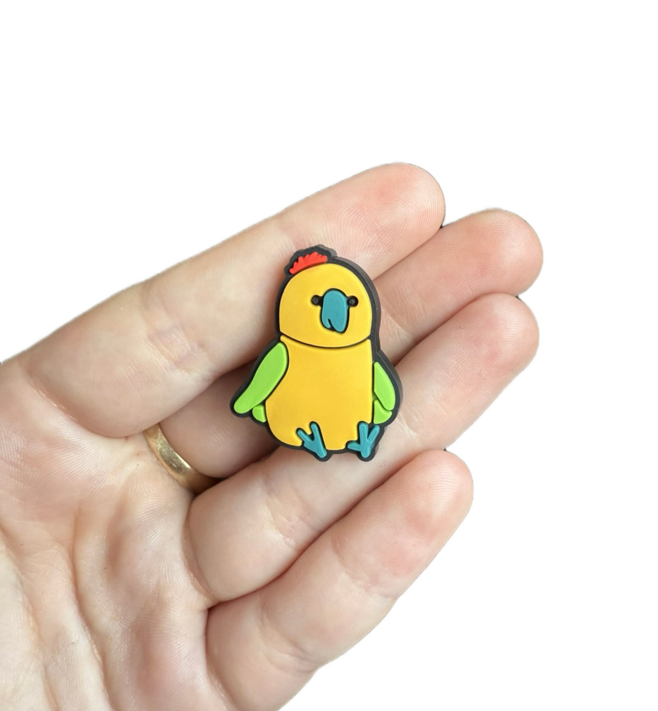 Jelly teddy parrot shoe charm