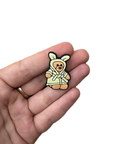 Jelly teddy dressing gown bear shoe charm
