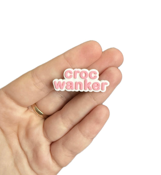 Pink and white croc w*nker shoe charm