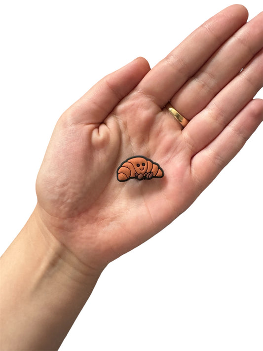 Jelly teddy croissant shoe charm