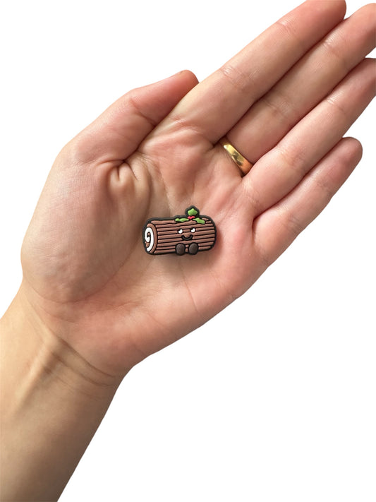 Jelly teddy Yule log shoe charm