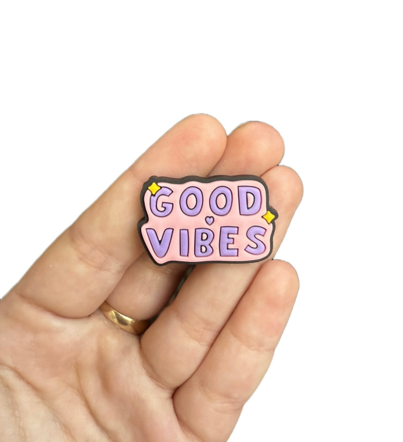 Good vibes shoe charm