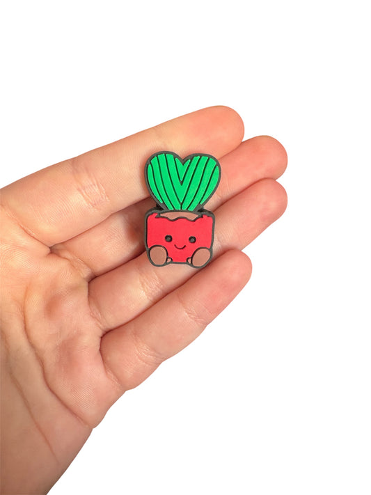 Jelly teddy valentines cactus shoe charm