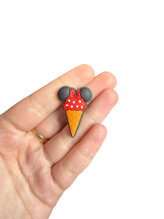 Minnie Mouse ice cream shoe charm