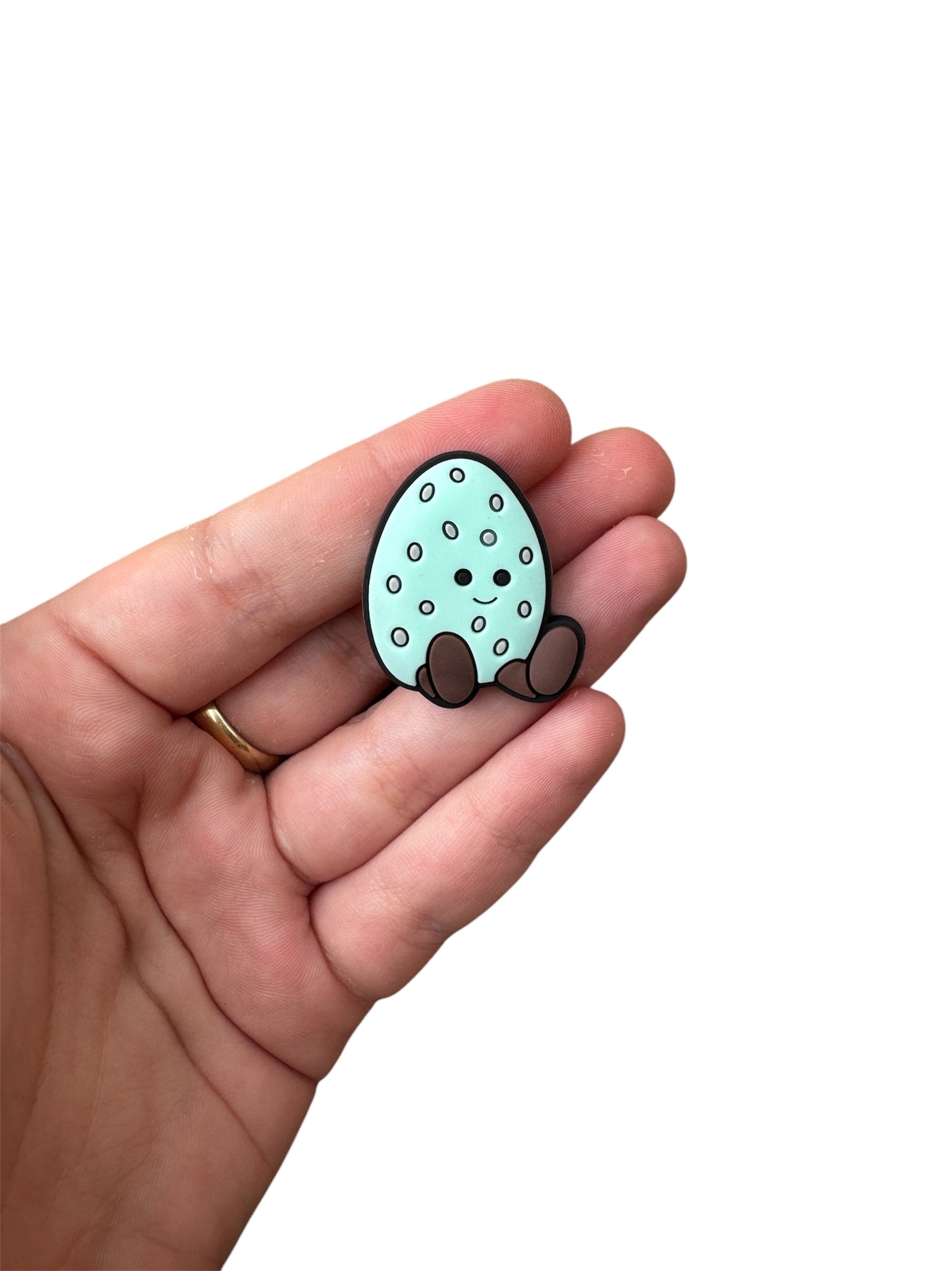 Jelly teddy blue egg shoe charm