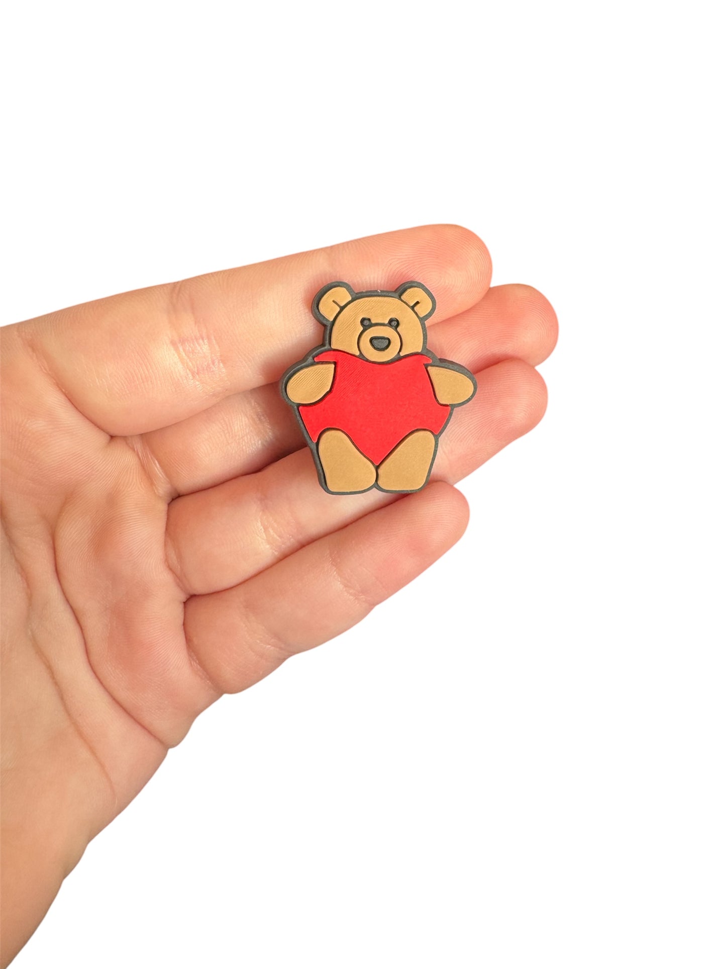 Jelly teddy heart bear shoe charm