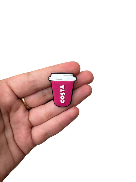 Coffee cup shoe charm