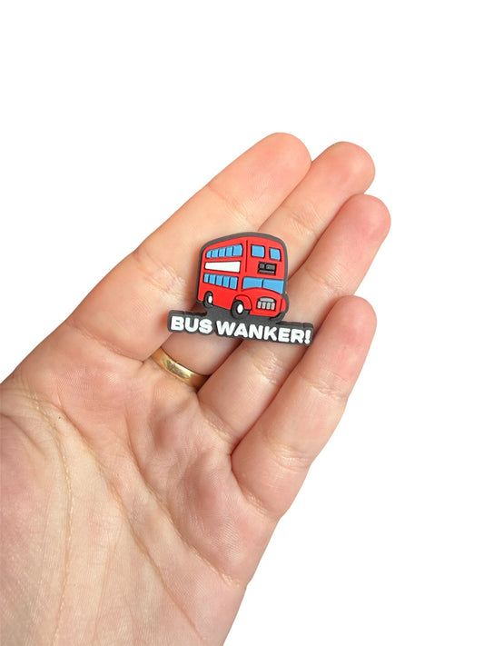 Bus wanker shoe charm